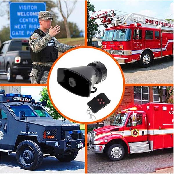 Wireless 7 Sound Alarm Siren Horn with Remote