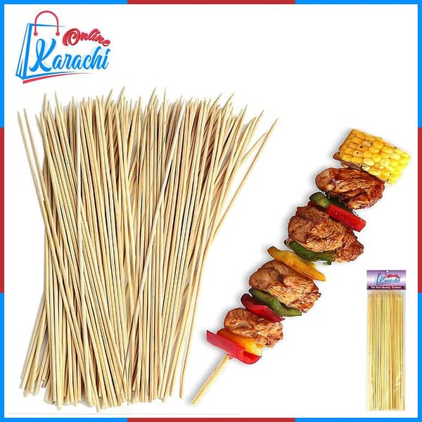 Online Karachi - Wooden Bamboo Shashlik Sticks All sizes (6, 8, 10, 12, 14 Inches)