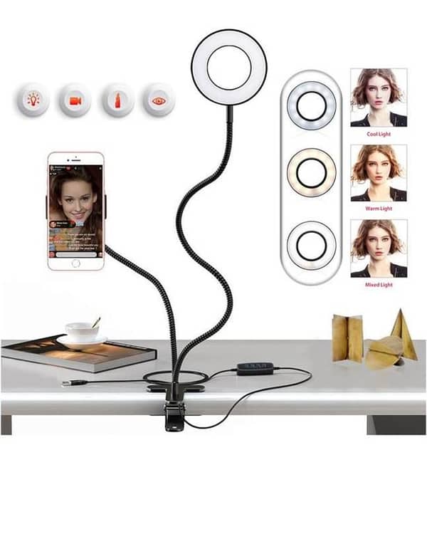 Selfie Ring Light with Cell Phone Holder Stand for Live Stream/Makeup