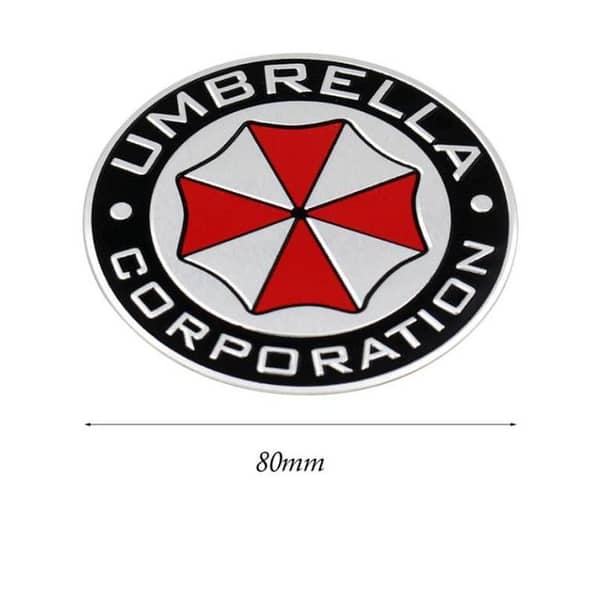 Set of 2 Aluminum 3D Car Logos for Umbrella Corporation