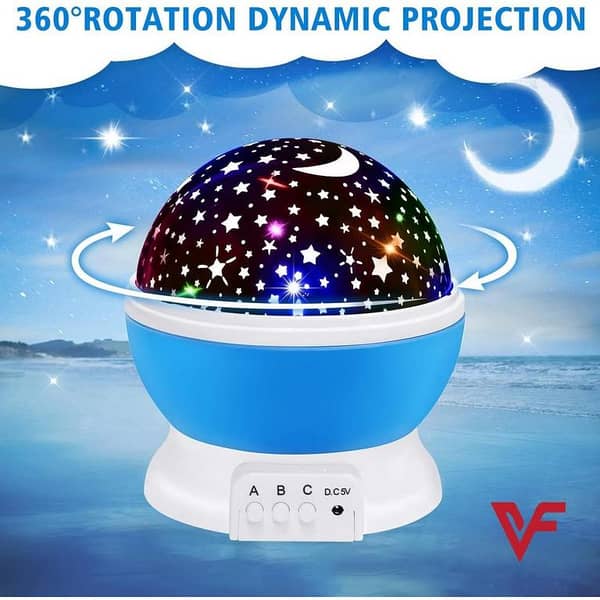 360° Rotating LED Star Projector Night Lamp for Babies and Children - Night Light Star Lamp with 8 Color Projections
