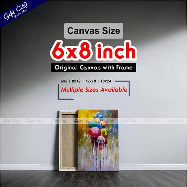 Gift City Umbrella Art Oil Painting on Canvas - Wall Art for Home Decor in Various Sizes