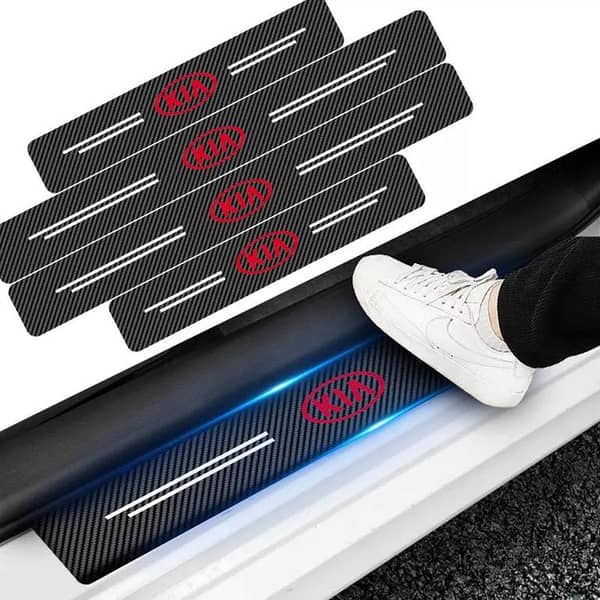 4Pcs Car Door Carbon Fiber Anti Stepping Protection Stickers KIA