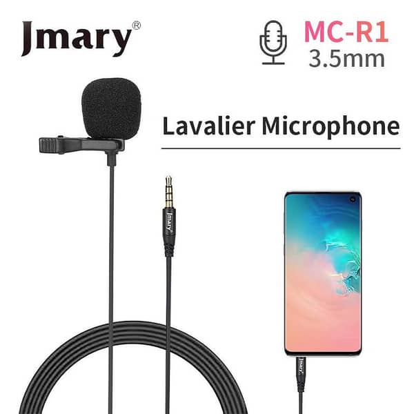 Jmary MC-R1 3.5mm Professional Lavalier Microphone For Mobiles Laptop