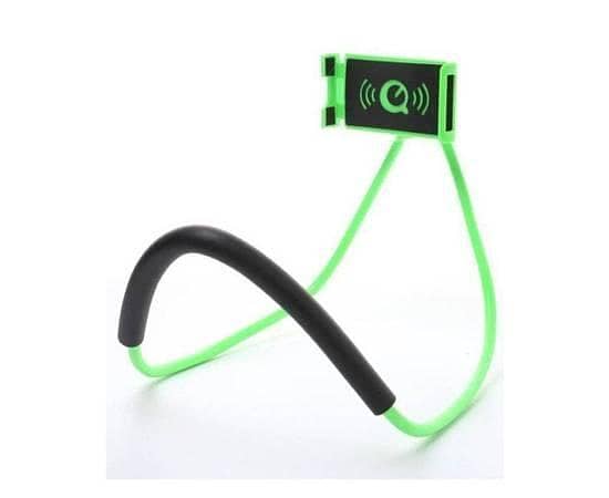 Lazy Bendable Flexible Hang Neck Phone Holder 360 Degree Rotation Mobile Stand - Green