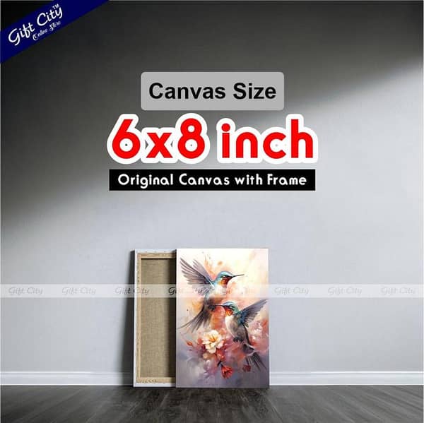 Colorful Digital Canvas Painting with Frame by Gift City - Home Decor Wall Art in Multiple Sizes