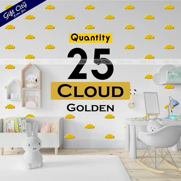 Golden Cloud Dots Wall Stickers by Gift City | DIY Décor for Kids' Bedrooms and Living Rooms | Various Color Options