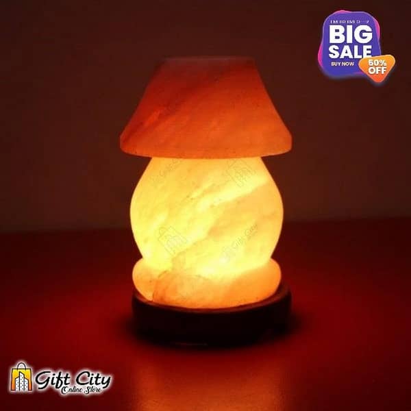 Gift City Himalayan Umbrella-Shaped Salt Lamp with Color-Changing Night Light for Home Decor - SL