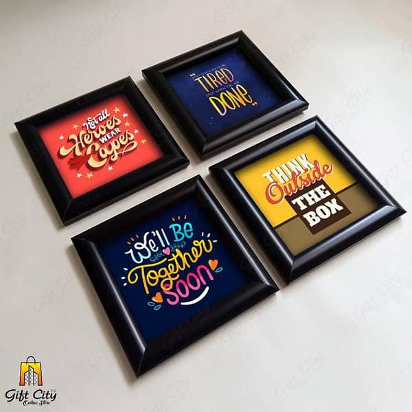 Gift City 675 - Frames for Motivational Quotes - Glass Front with 5x5 inch Prints for Home Decor in Living Room, Bedroom, and Study Room