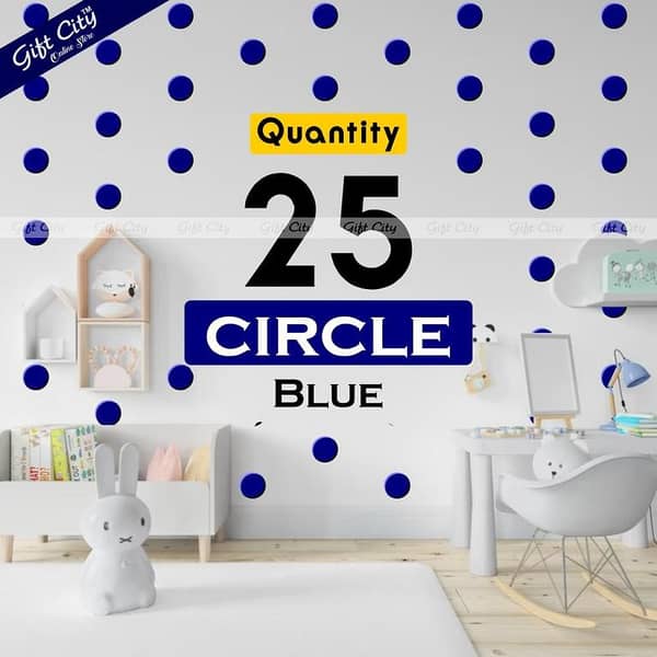 Gift City Blue Circle Dot Stickers for DIY Home Decor | Self-Adhesive in Various Colors