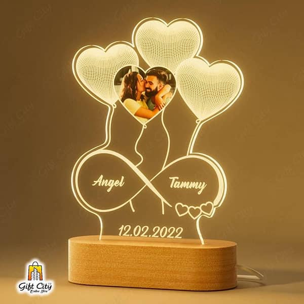 Gift City Customize 3D Illusion Acrylic Lamp - Night Light, Birthday Gift, Decorative Piece