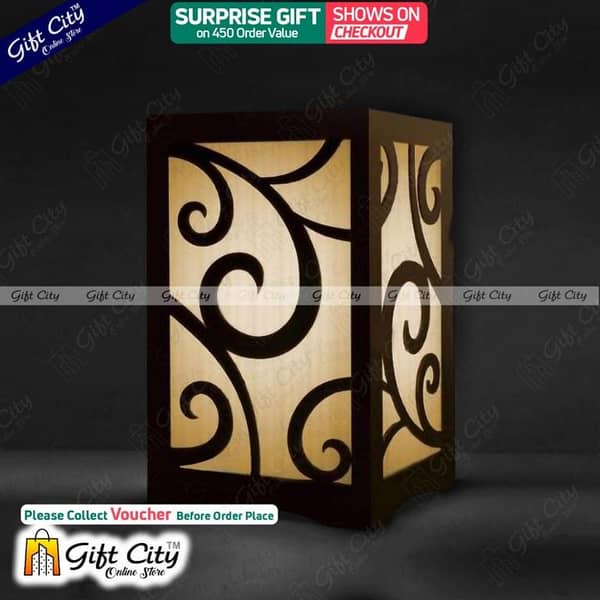 Gift City 3D Laser-Cut Wooden Table Lamp