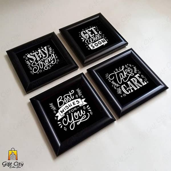Gift City 679 - Motivational Quotes Frames with Glass Front and Free 5x5 inch Prints for Home Decoration in Living Room, Bedroom, and Study Room