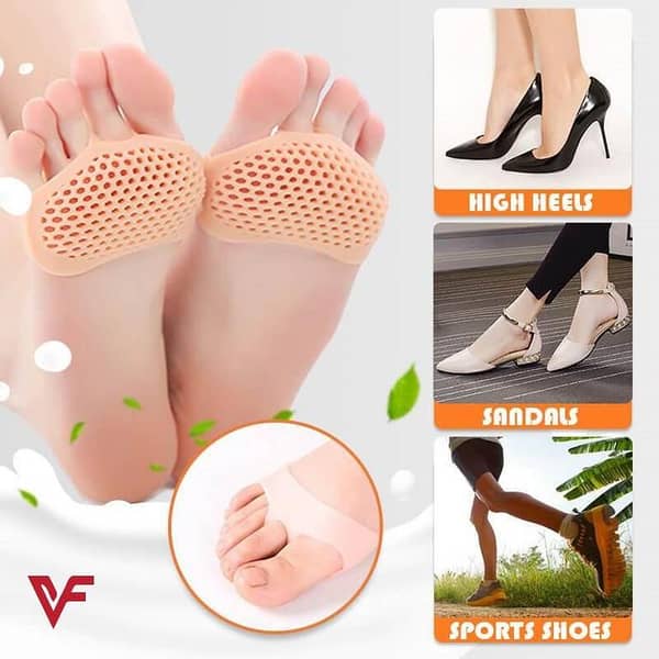 Gel Toe Separators and Metatarsal Pads - Breathable Cushioning for Blisters and Forefoot Pain - Silicone Gel - 1 Pair