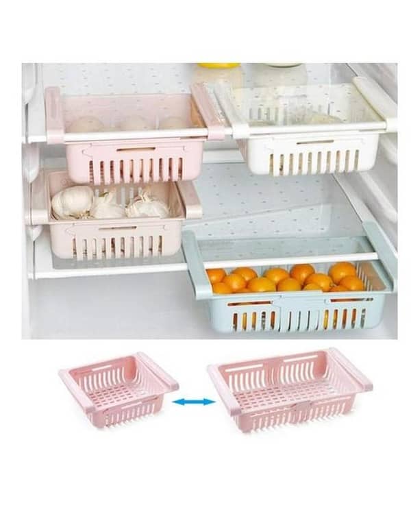 Adjustable Fridge Storage Basket Expandable Save Food Organizer- Multi