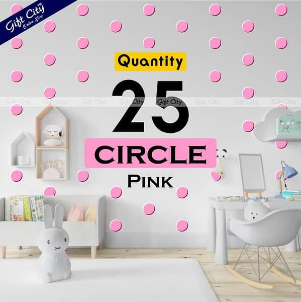 Pink Circle Dot Stickers by Gift City | Self-Adhesive DIY Home Decor | Available in Multiple Colors