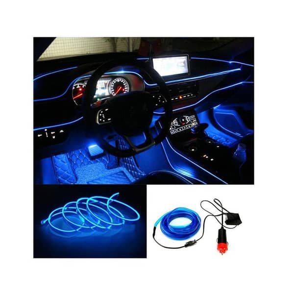 9ft EL Wire Flexible Neon Lamp Rope Tube Cable LED Strip Glow String Light For Car Decoration Blue