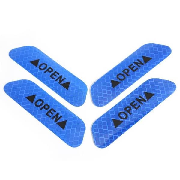 4PCS Super Car Door Open Sticker Reflective Tape Safety Warning