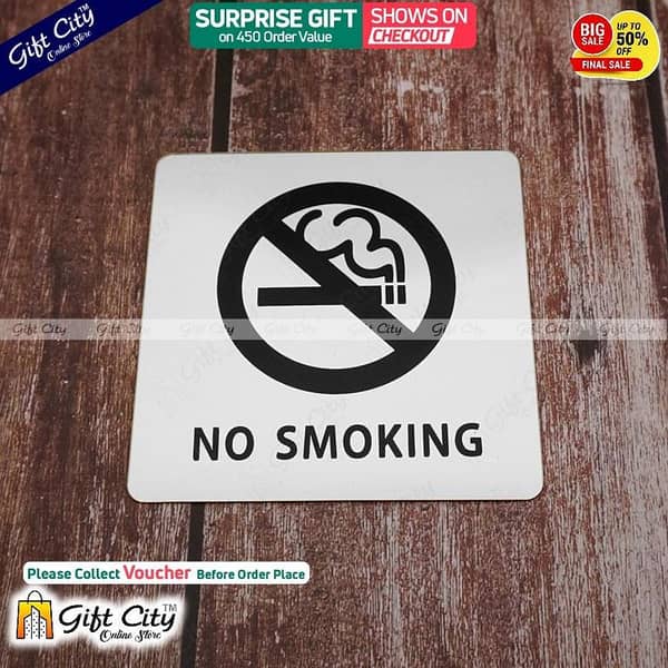 Gift City Silver Mirror Warning Sign Logo Mark Glue Sticker for Indoor Toilet and Public Spaces
