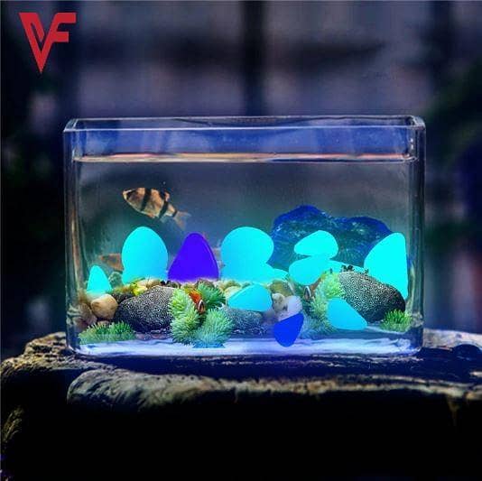 Pack of 10- Glow In The Dark Stones 3 Colors Glow Pebbles Decorative Luminous Glowing Stone Solar Pebbles For Walkways, Garden, Yard Flowerpot, Fish Tank, Aquarium, Swimming Pool In Blue Green White