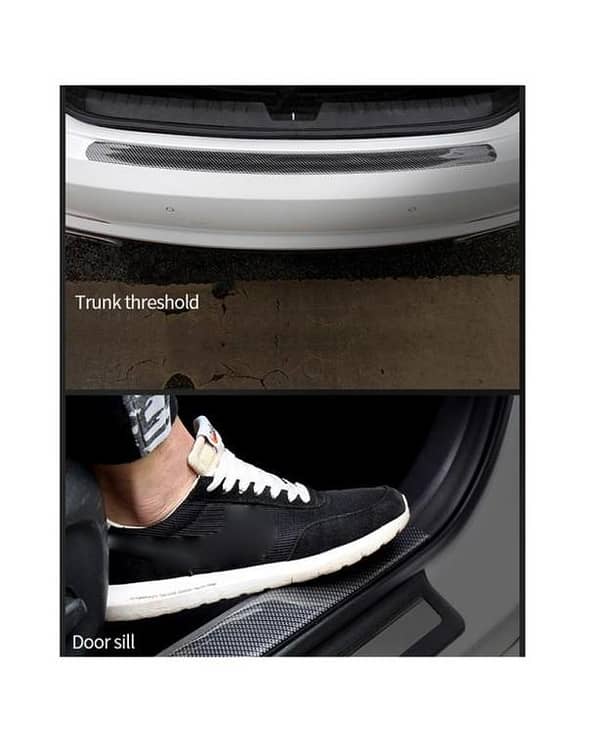 Carbon Fiber Rubber Styling Door Sill Protector 7cm X 1 Meter