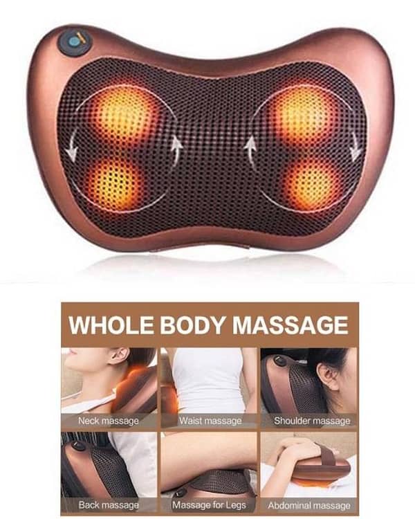 Electric Shiatsu Neck Massager Cushion with Heating Function - Back Massage Pillow