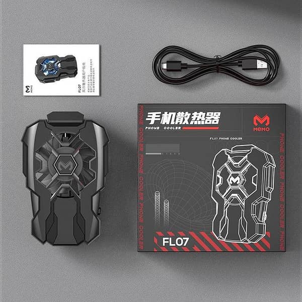 Mobile Phone Cooler FL07 Cell Phone Cooling Fan W/ Battery for PUGB Gaming Cool Heat Sink