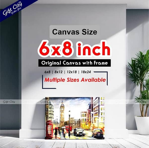 City Road View Canvas Art by Gift City - Digital Painting for Home Decor in Various Sizes