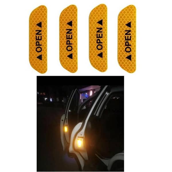 4-Pack Reflective Tape Stickers for Car Door Safety Warnings
