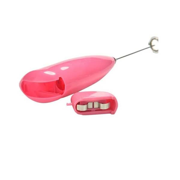 Electric Handle Milk Frother Eggbeater Drink Whisk Stirrer Pink