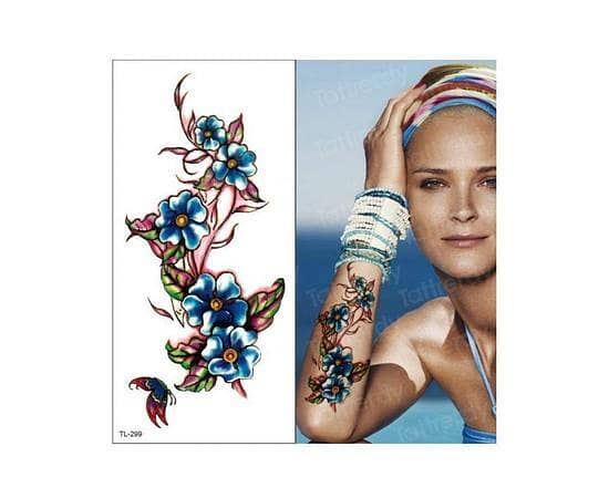 Large Flower Temporary Tattoo - Size:19*9cm