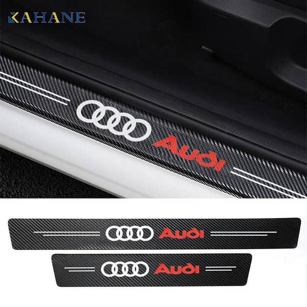 4pcs Carbon Fiber Threshold Protection Stickers Car Door Sill Sticker for Audi