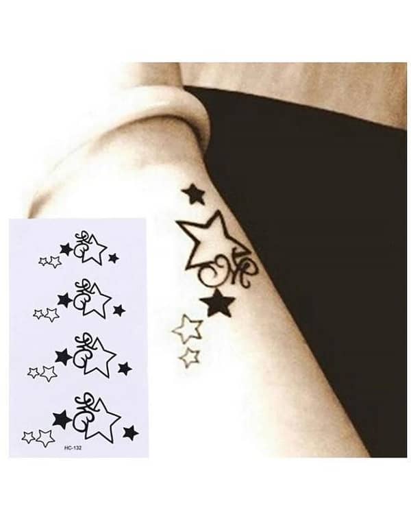 Temporary Star Chain Arm Flash Tattoo