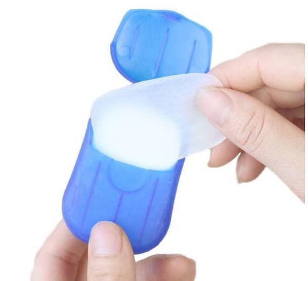 VF Mini Portable Travel Soap Paper - 20 Scented Sheets for Hand Washing in Camping, BBQ, Hiking, or Outdoor Activities