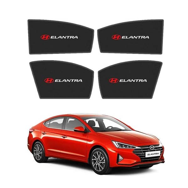 Sun Shades Hyundai Elantra with Logo