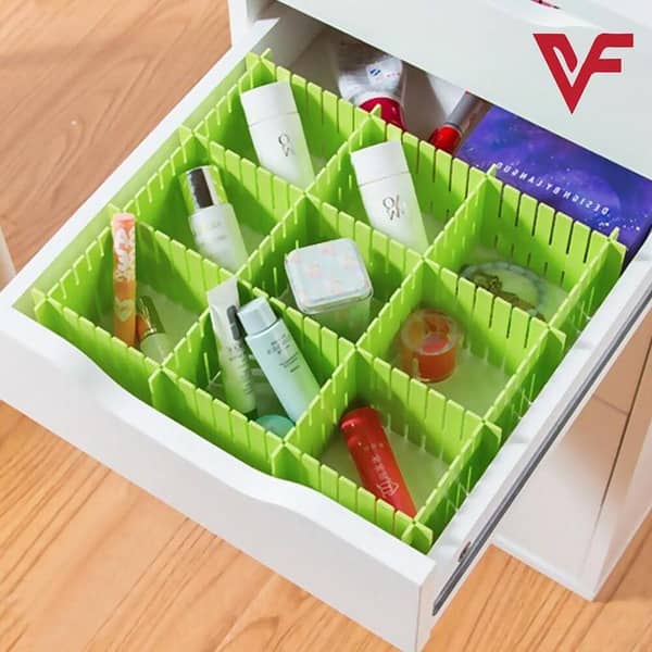 Adjustable 4-Piece Drawer Organizer Partition and Divider Set for Wardrobe Storage