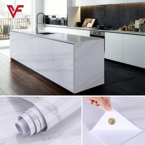 Marble Texture Wallpaper Sticker - 50cm x 2m PVC Contact Paper Self-Adhesive for Furniture and Countertops