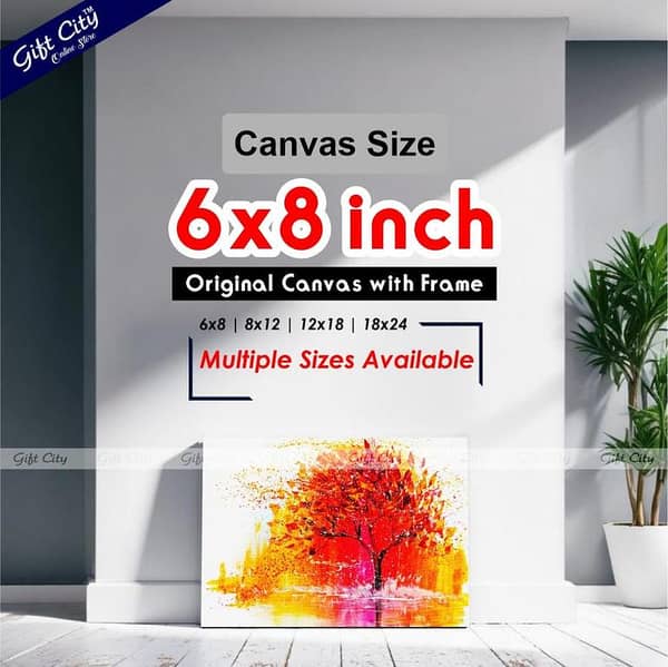 Gift City Winter Tree Art Canvas Painting for Home Decor - Available in Multiple Sizes