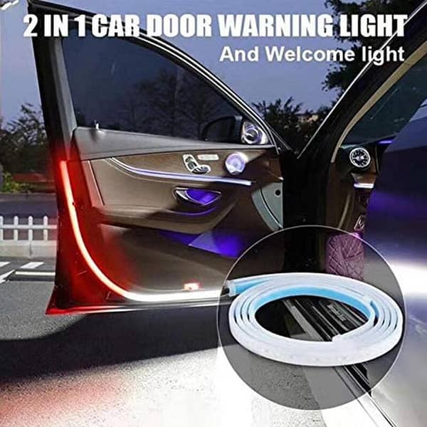 2PCS White Red LED Car Door Anti-Collision Warning Light
