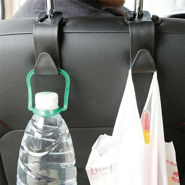 2Pc Car Seat Headrest Hooks Backseat Cloth Purse Bag Hanger Organizer Holder Set