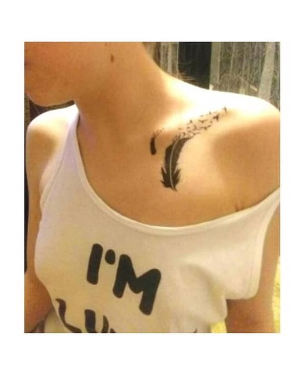 Waterproof Henna Bird Feather Body Art Fash Tattoo