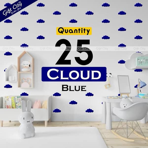 Blue Cloud Shape Dots Wall Stickers by Gift City | DIY Home Decor for Kids' Rooms and Living Areas | Available in Multiple Colors