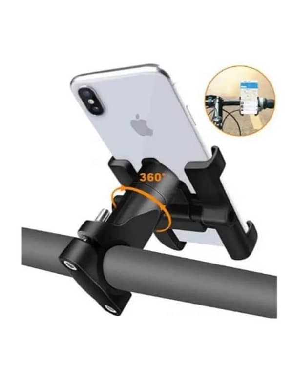 Universal Metal C-1 Phone Mobile Holder For Motorcycle, Bike 360 Degree Rotation