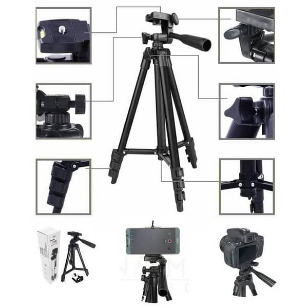 3120 Lightweight Video Tripod with 3-Way Head Mount for Cameras