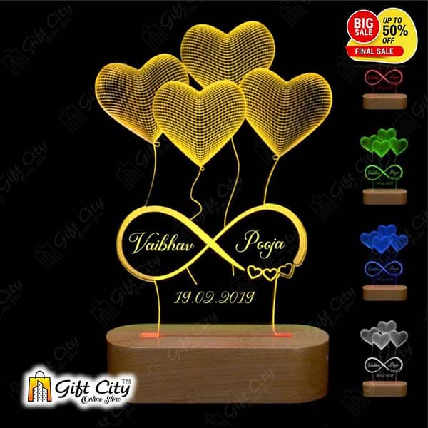 Gift City Customized 3D Illusion Acrylic Lamp for Night Lighting and Decoration
