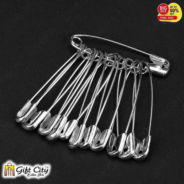 Silver Safety Pins by Gift City - Stainless Steel Multipurpose Needles