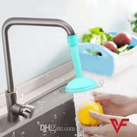 Set of 2 Multicolor Silicone Water-Saving Faucet Filters with Rotating Spray Regulator for Kitchen and Bathroom