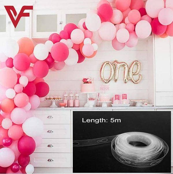 DIY Balloon Arch Strip Tape - Pack of 4 Chain Connectors, Plastic 5M