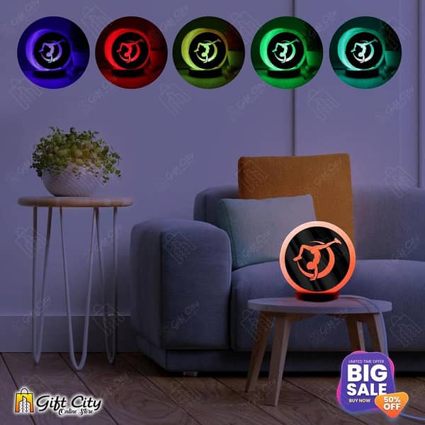 Gift City Gymnastics 3D Printed 7 Color Changing USB Himalayan Salt Lamp for Home Lighting and Allergies - SLP