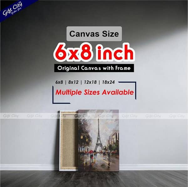 Gift City Eiffel Tower Canvas Art with Frame for Colorful Home Decor - Available in Multiple Sizes
